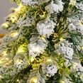 thumbnail image 4 of 23.6 Inch Small Flocked Christmas Tree with Light, Pre-lit Mini Tabletop Xmas Tree, White, 4 of 7