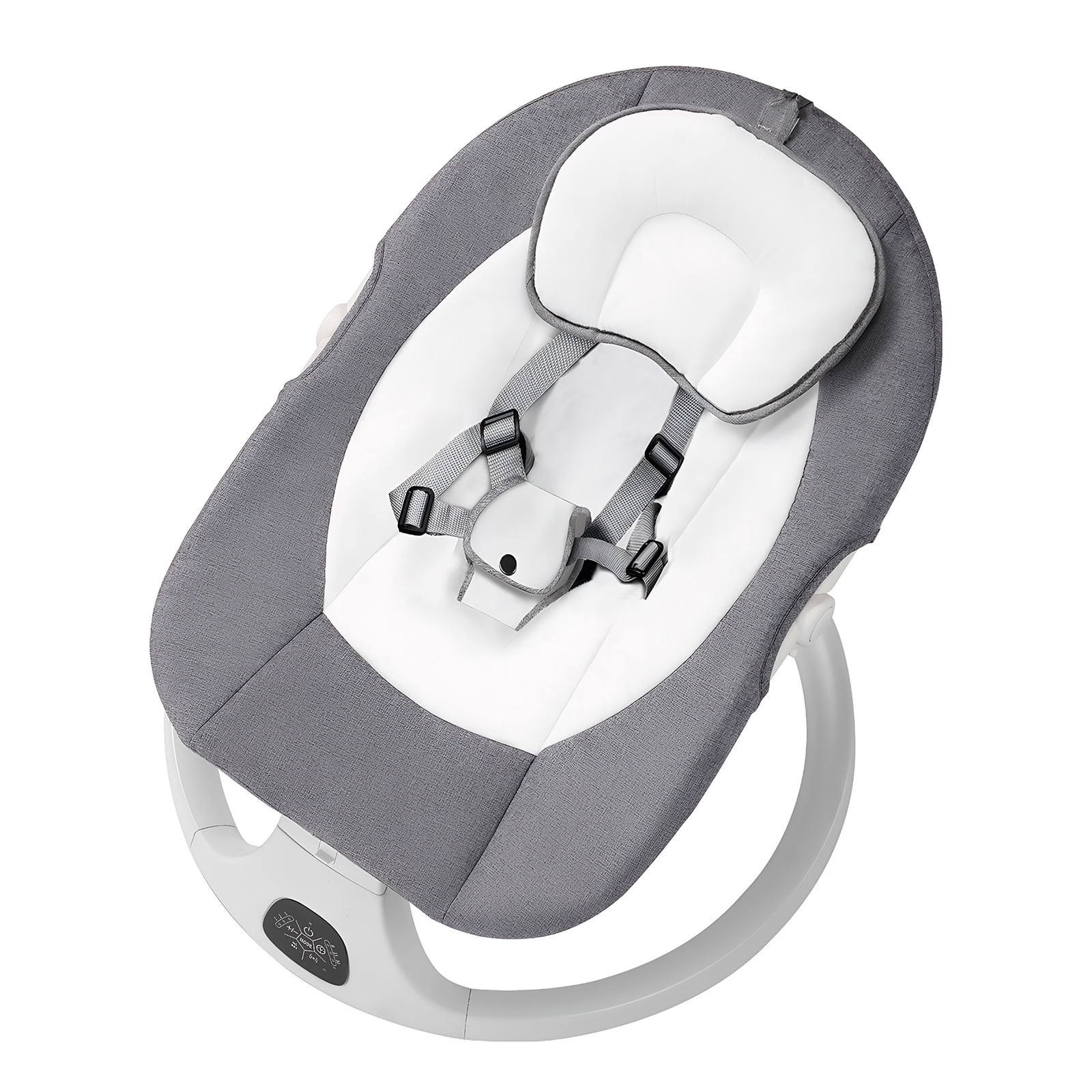 Baby Swing Infant Swing Electric Toddler Baby Rocker Portable for Newborn Boy Girl, 5 Natural Motion Speeds with Remote Control, Preset Melodies, Timer and Bluetooth, 0 - 12 Months Max 20 Lbs (GREY)