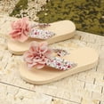 thumbnail image 6 of Women's Flower Appliques Flip Flops Boho Open Toe On Flat Sandals Beach Vacation Slippers, 6 of 9