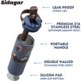 thumbnail image 3 of Sidagar 26 fl oz Stainless Steel Insulated Water Bottle with Handle, Leakproof Straw Lid, Denim Blue, 3 of 10