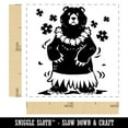 thumbnail image 2 of Luau Hawaiian Bear in Hula Skirt with Lei Self-Inking Rubber Stamp Ink Stamper - Purple Ink - Small 1 Inch, 2 of 7