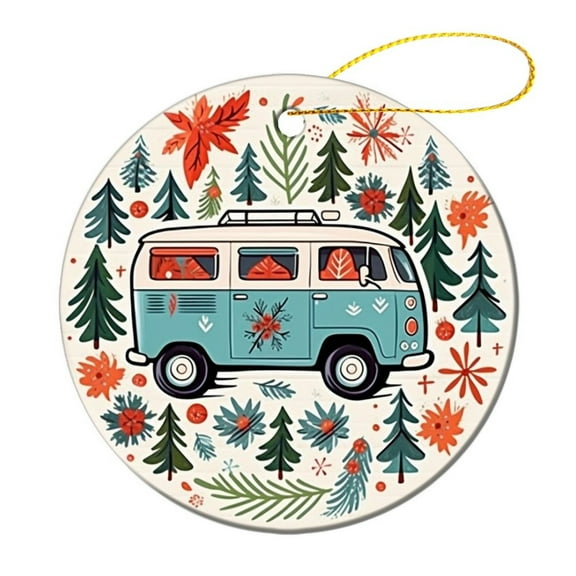 Christmas Ceramic Ornament Camping Vintage Christmas Ornament Keepsake Christmas Camping Christmas Tree Ceramic Ornament Decoration Xmas Gift