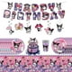 thumbnail image 2 of Kuromi-Suministros de fiesta de cumpleaños para niños, banderines de látex, decoración de globos, plato de taza, tema Sanrio, alta calidad, Baby Shower, 2 of 5