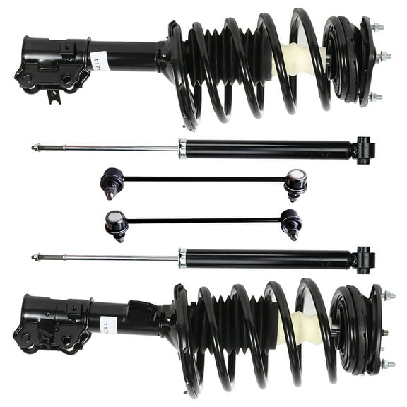 CCIYU Complete Suspension Kit Fits 2006 2007 2008 2009 2010 2011 for Hyundai Accent Includes Rear shock absorber Front Strut Spring Assembly Stabilizer Bar Link