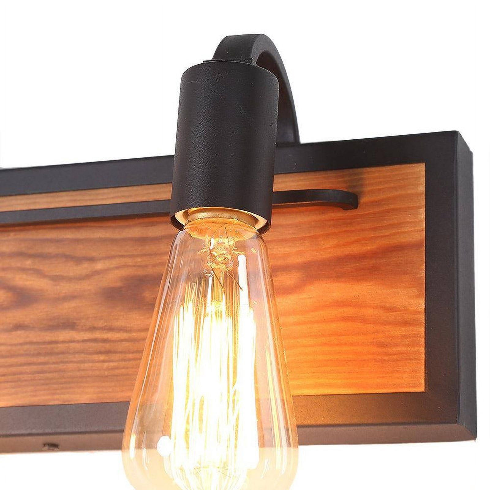 LNC 2-Light Black and Brown Farmhouse Bathroom Vanity Light,14.2"L x 4.3"D x 5.9"H