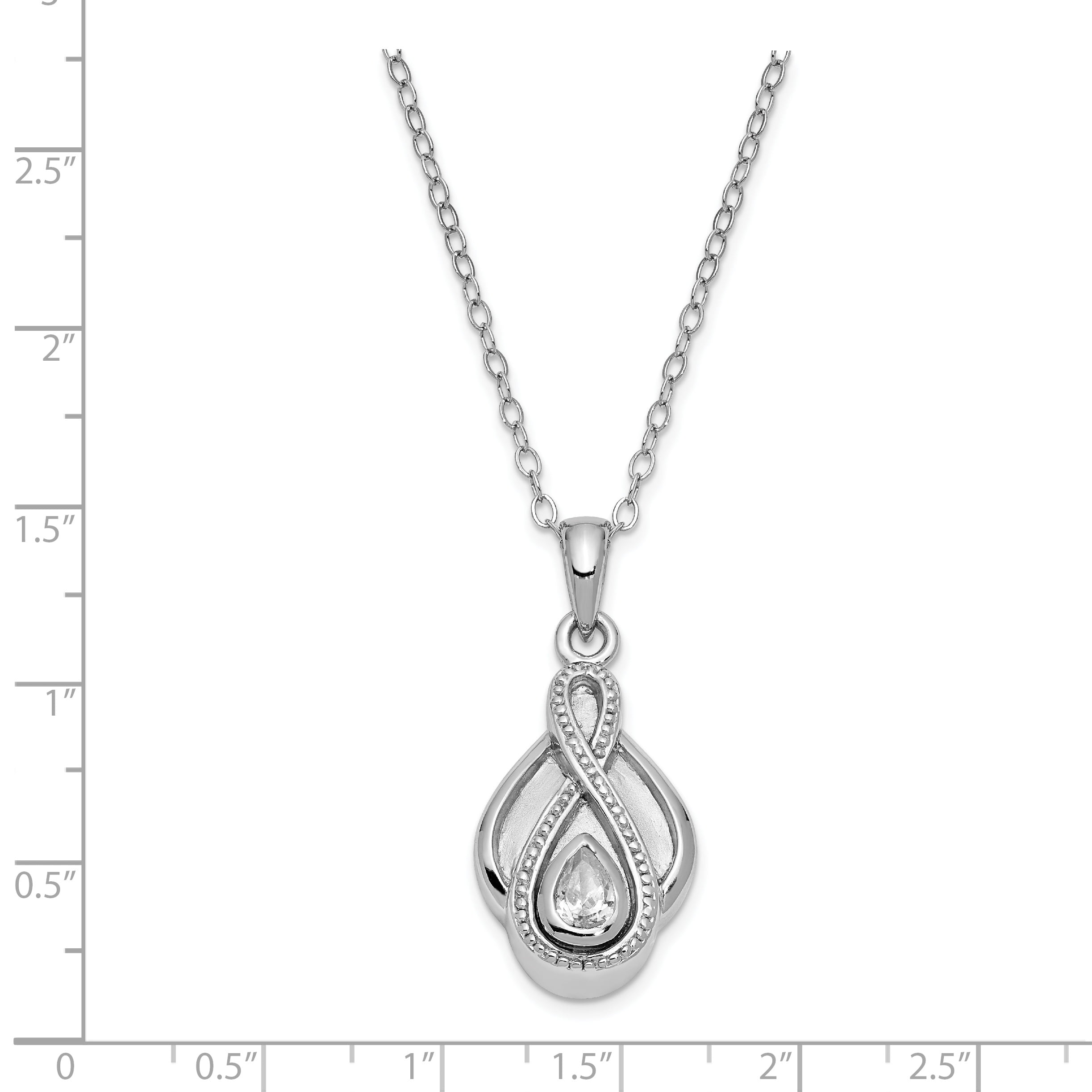 FB Jewels 925 Sterling Silver Tear of Love Ash Holder Necklace