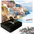 thumbnail image 2 of Ambesonne Coastal Jigsaw Puzzle Durable Cardboard, Seaside Settlement View, 1000 pcs, Multicolor, 2 of 5