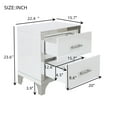 thumbnail image 7 of Gzxs 2-Drawer Mirrored Nightstand, White Storage Bedside Table with Metal Handles, Easy Assembly, 22.4"L x 15.7"W x 23.6"H, 7 of 7