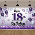thumbnail image 6 of Yatrandify Purple Balloons Happy Birthday Banner Decorative Design Milestone Celebration Birthday Backdrop for Birthday Party Celebration Indoor Decoration Event, 6 of 8
