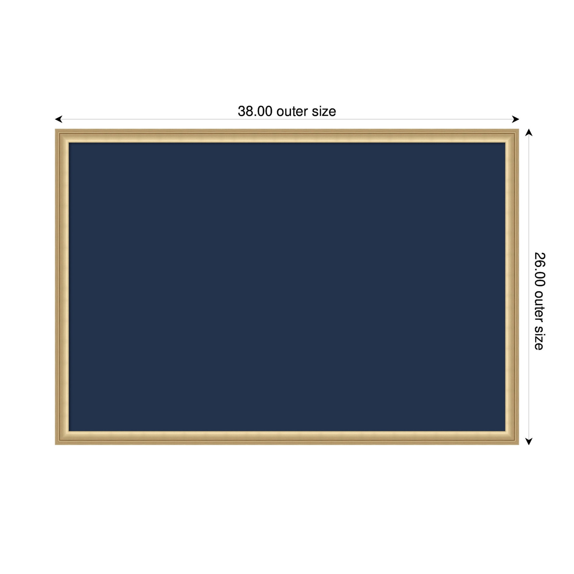 Kate and Laurel Framed Fabric Pinboard 38 x 26,  Printed Linen Classic Bulletin Board for Use as a Vision Board or Wall Organization, Florence Gold Frame