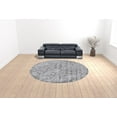 thumbnail image 2 of HomeRoots 510995 10 ft. Gray & Silver Shag Hand Tufted Handmade Round Area Rug, 2 of 4