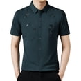 thumbnail image 1 of MDUKONU Chemise pour Homme Coupe Régulière Coupe Régulière Chemise de Voyage Anti-Rétrécissement Vert Foncé TTG, 1 of 6