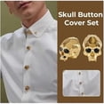 thumbnail image 2 of Skull Button Cover Set, Gothic Skull Button Covers for Men, 2 of 3