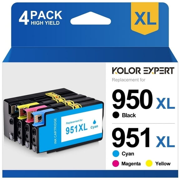 950xl Ink Cartridges compatible for HP 950xl and 951xl Combo Pack for HP Officejet Pro 8610 8600 8615 8620 8625 8100 276dw 251dw (Black, Cyan, Magenta, Yellow)