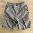 thumbnail image 4 of LIBRCLO Mens Shorts Cargo with Multiple Pockets Elastic Waist Outdoor Hiking Straight Work Shorts Casual Summer Quick Dry Short Pants Gray XL, 4 of 5