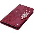 thumbnail image 3 of Compatible with Samsung Galaxy S23 Ultra Case Glitter Stylish Crystal Owl with Wrist Strap Kickstand Magnetic Leather Wallet for Women Flip Phone Case for Samsung Galaxy S23 Ultra Red YK, 3 of 14