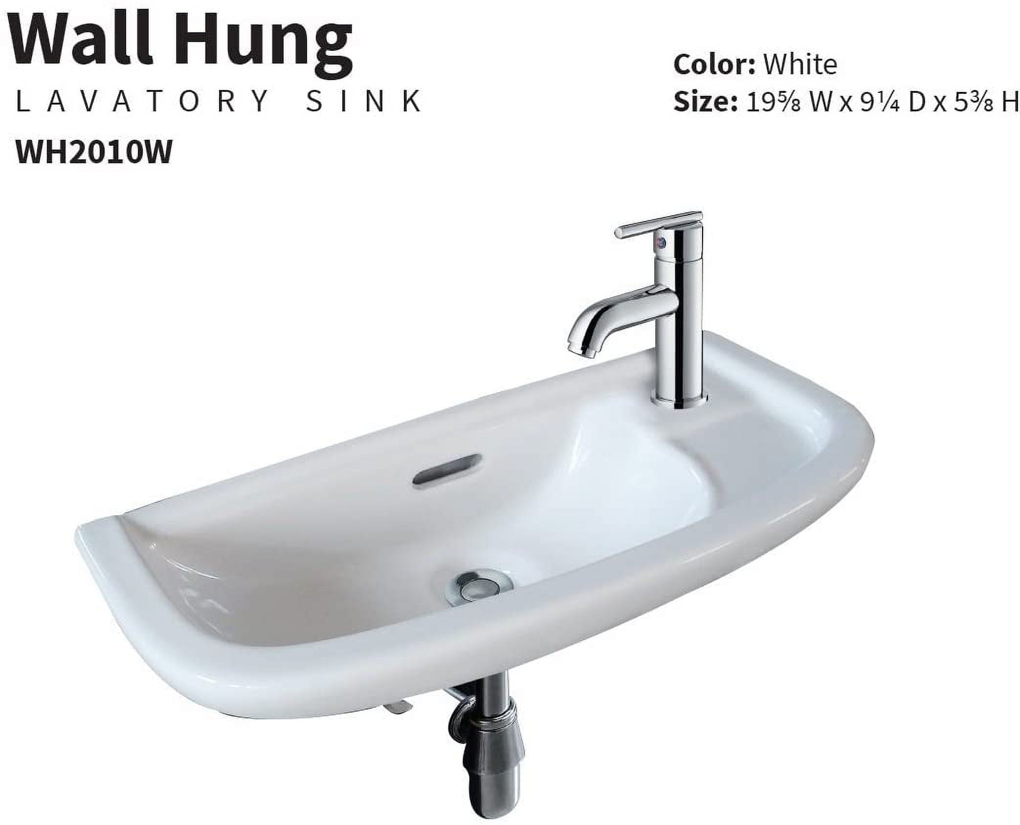 Fine Fixtures Small Wall Mounted Bathroom Sink, Mounting hardware included.