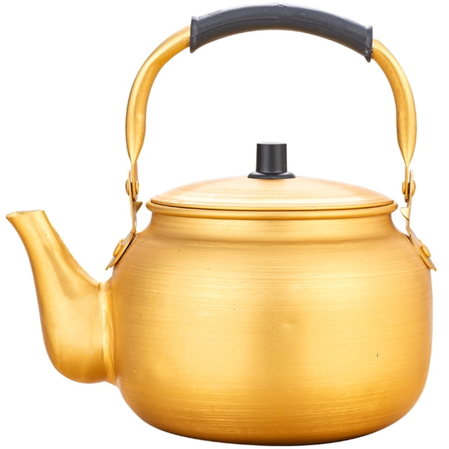 Aluminum Water Kettle with Cool Handle Design for Kitchen Use Golden Color Fits All Stovetops 1.5L