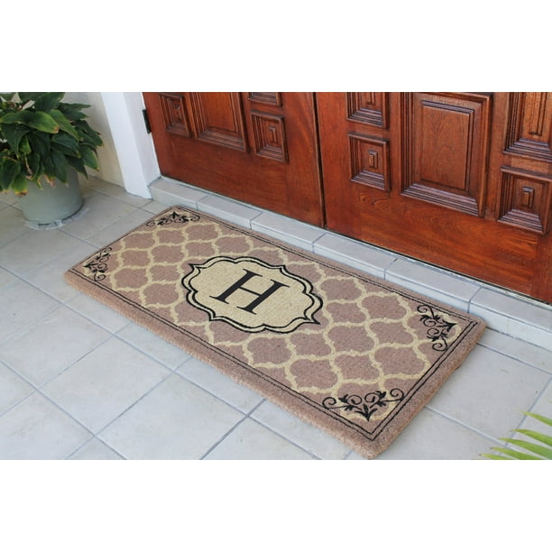 A1HC First Impression Gayle Ogee Extra Thick, Double Doormat, Large Size Monogrammed Doormat