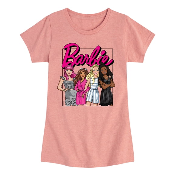 Barbie - Girls All Together - Toddler And Youth Girls Raglan Graphic T-Shirt