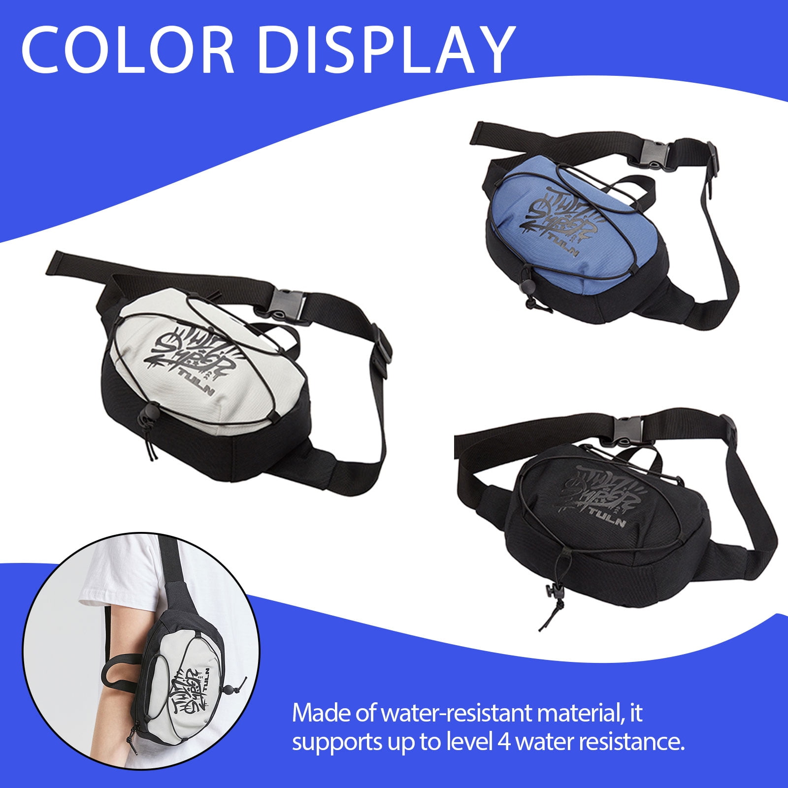 Egoelife Waterproof Fanny Packs for Women Men Small Belt Bag with Adjustable Strap Running Waist Pack Cross-body Traveling Hiking