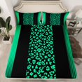 thumbnail image 2 of Homewish Cheetah Leopard Print Queen Sheet Sets, Chic Cartoon Polkadot Flat Sheet, Black Green Stripes Ombre Queen Fitted Sheet, Breathable Home Decor, 4-Piece, 2 of 7