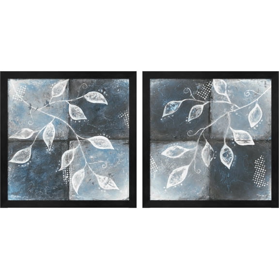 Great Art Now Patchwork Seasons by Britt Hallowell, 2 Piece Framed Art Set Each 13.25"W x 13.25"H