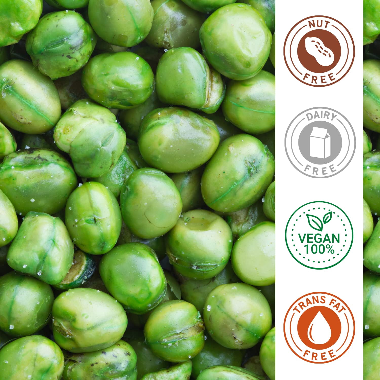 FirstChoiceCandy Fried Green Peas Snack - 5 Lb Bulk Bag Of Crunchy Savory Snacks (Wasabi Or Plain)