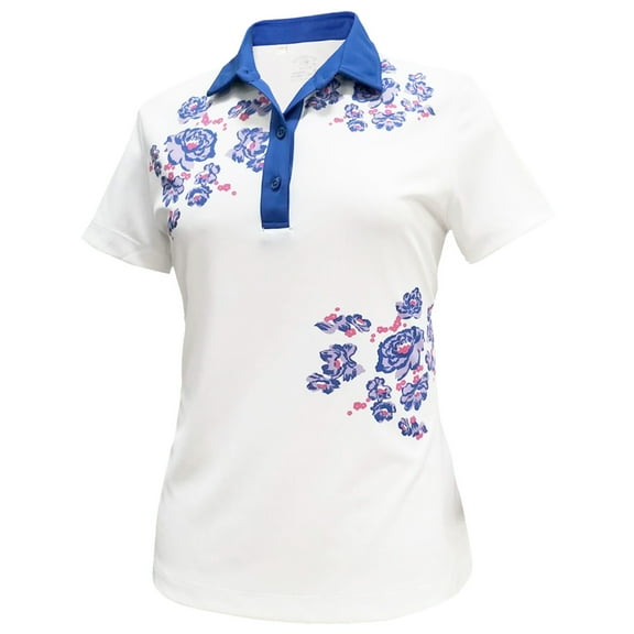 Monterey Club Women's Royal Garden Contrast Golf Polo Shirt #2388