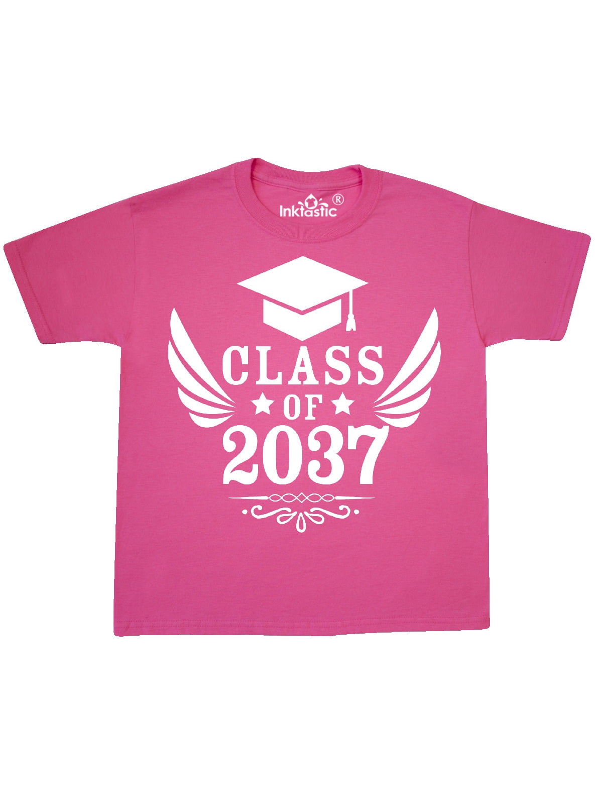 Inktastic Class of 2037 with Graduation Cap and Wings Youth T-Shirt ...