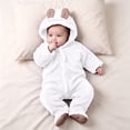 thumbnail image 3 of Agkizg Baby Girls Hooded Fleece Footed Romper, Full Length Plushes Jumpsuit, Thick Warm Infant Winter Outfit, 3 of 6