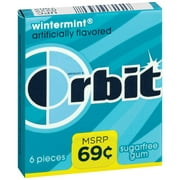 Orbit, Sugar Free Wintermints Chewing Gum, 6 Pcs