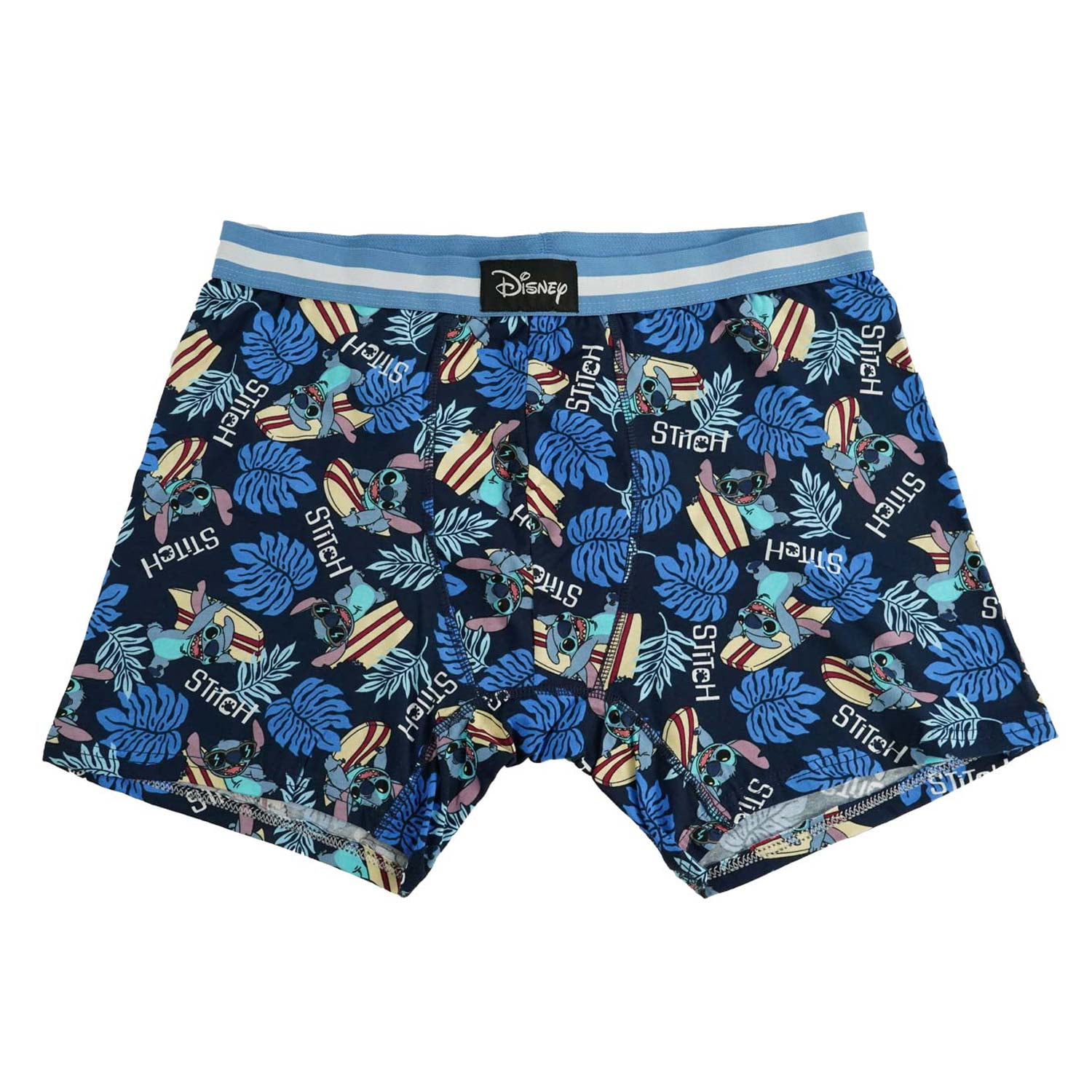 Lilo & Stitch Men's Surf Leaf Toss Boxer Brief Underwear X-Large Navy ...