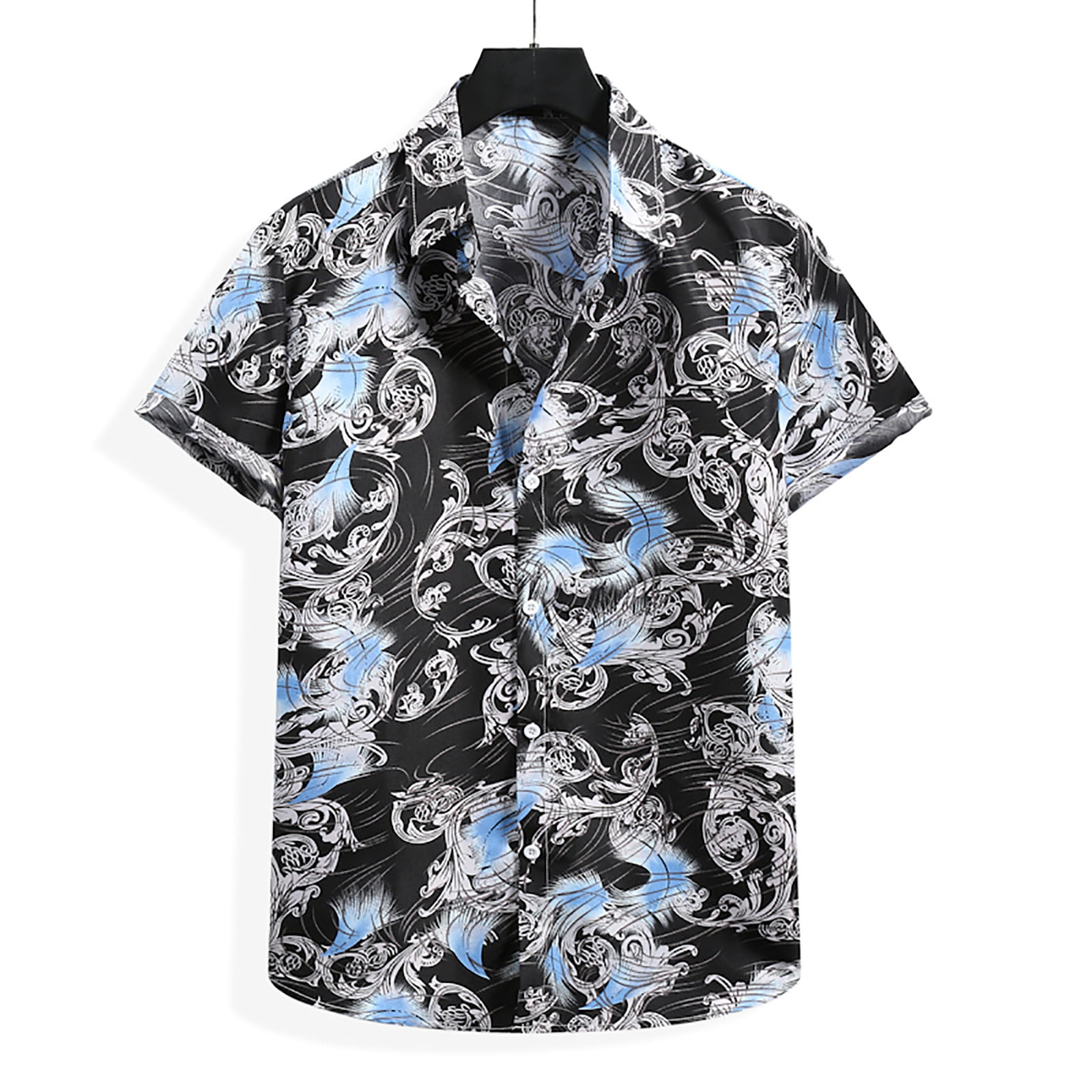 BYWX Men Hawaiian Casual Short Sleeve Beach Button Front Shirts