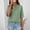 Green, variant on Endives Womens Tops Cotton Linen Button Down Shirts V Neck Pleated Casual Loose Blouses Roll Up Sleeve Shirt Spring Summer