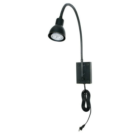 

Metal Round Wall Reading Lamp with Plug In Switch Black- Saltoro Sherpi