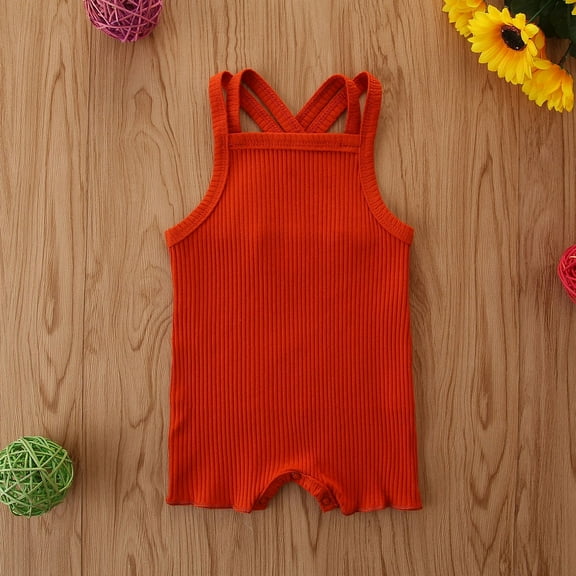 Baby Girls Boys Onesies Summer Unisex Gender Neutral Toddler 3M-2Y Infant Newborn Baby Romper Pajamas Bodysuit Summer Sleeveless Solid Color Cotton Baby Clothes Jumpsuit
