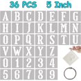 thumbnail image 1 of DEBGFS 36 PCS Alphabet Number Stencils for Painting on Wood, 5 Inch Cursive Letter Stencils Reusable Art Crafts Calligraphy Stencils Plastic Alphabet Drawing Templates Kits DIY Art Project, 1 of 5