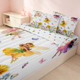 thumbnail image 3 of Erosebridal Dreamy Elf Zipper Twin Comforter Sets with Fitted Sheet and 2 Pillowcases for Girls, Sunflower Butterfly Zipper Bedding Set, Polka Dots Reversible, 3 of 7