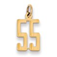 thumbnail image 1 of 14K Yellow Gold Polished Finish Small Size Elongated Shape Number 55 Charm Pendant, 1 of 1