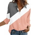 thumbnail image 4 of Plus Size Womens Shirts Graphic Printed Button Down Lapel Collared Tops Long Sleeve Loose Casual Dressy Blouses (L, Orange), 4 of 7
