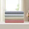 thumbnail image 5 of Laurel & Mayfair Gingham Printed 250tc 100% Cotton Percale Navy 4-Piece Sheet Set, King, 5 of 5