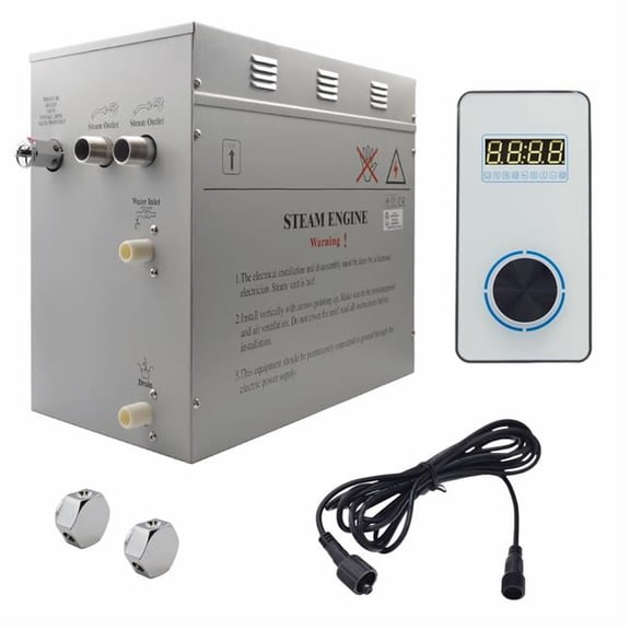Steam Planet GH12VW Superior Encore 12 kW Self-Draining Steam Bath Generator Kit & Vertical Digital Keypad, White
