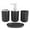Black, variant on JeashCHAT 4-Piece Bathroom Accessory Set , Includes Soap Dispenser, Toothbrush Holder, Toothbrush Cup, Soap Dish - Bathroom Countertop Decor Accessories (White)