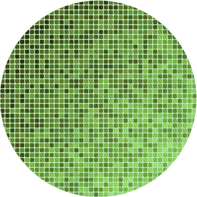 Ahgly Company Machine Washable Indoor Square Transitional Pastel Green Area Rugs, 3' Square