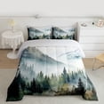 thumbnail image 2 of Manfei Tree Print 3-Piece Full Size Comforter Sets for Teens Boys Girls,Botanical Theme Bedding Comforter Set,Jungle Plants Lightweight Bedding Sets,Luxury Bedroom Decor,Reversible, 2 of 8