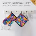 thumbnail image 4 of Yayeee Oven Mitts and Pot Holder Set of 2 Heat Resistant Kitchen Gloves Baking Hot Pad, Colorful Leaves, 4 of 5