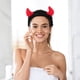 thumbnail image 3 of Diadema de cuerno de diablo, diadema de maquillaje, diadema de felpa para Spa, diadema para lavarse la cara, diadema para mujer, 3 of 5