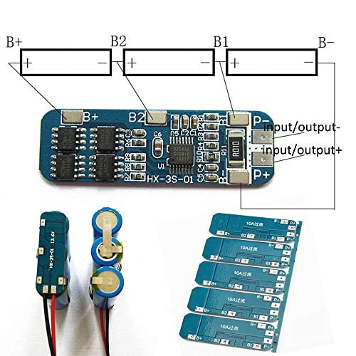 Comidox 3S 12V 10A 18650 Placa de Protección de Batería de Litio BMS Módulo de Protección