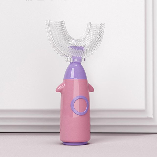 Cepillo de dientes manual para niños en forma de U, cepillo de dientes de silicona para niños, cepillo de limpieza bucal con cerdas suaves